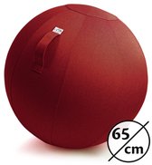 Backerz® Zitbal Kantoor en Thuis 65 CM - Luxe Yoga Bal - Zitballen met Hoes - Ergonomische Bureaustoel Bal - Linnen Rood
