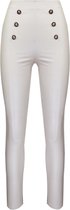 Legging Kelsey - Imitatie Leren Broek - Hoge Tailleband - Gevoerde Legging - Beige - Maat S