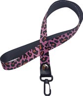 Nosy Two | Keycord Panterprint Roze Lang| Keycord Dierenprint | Lanyard Leopard | Lanyard Panterprint