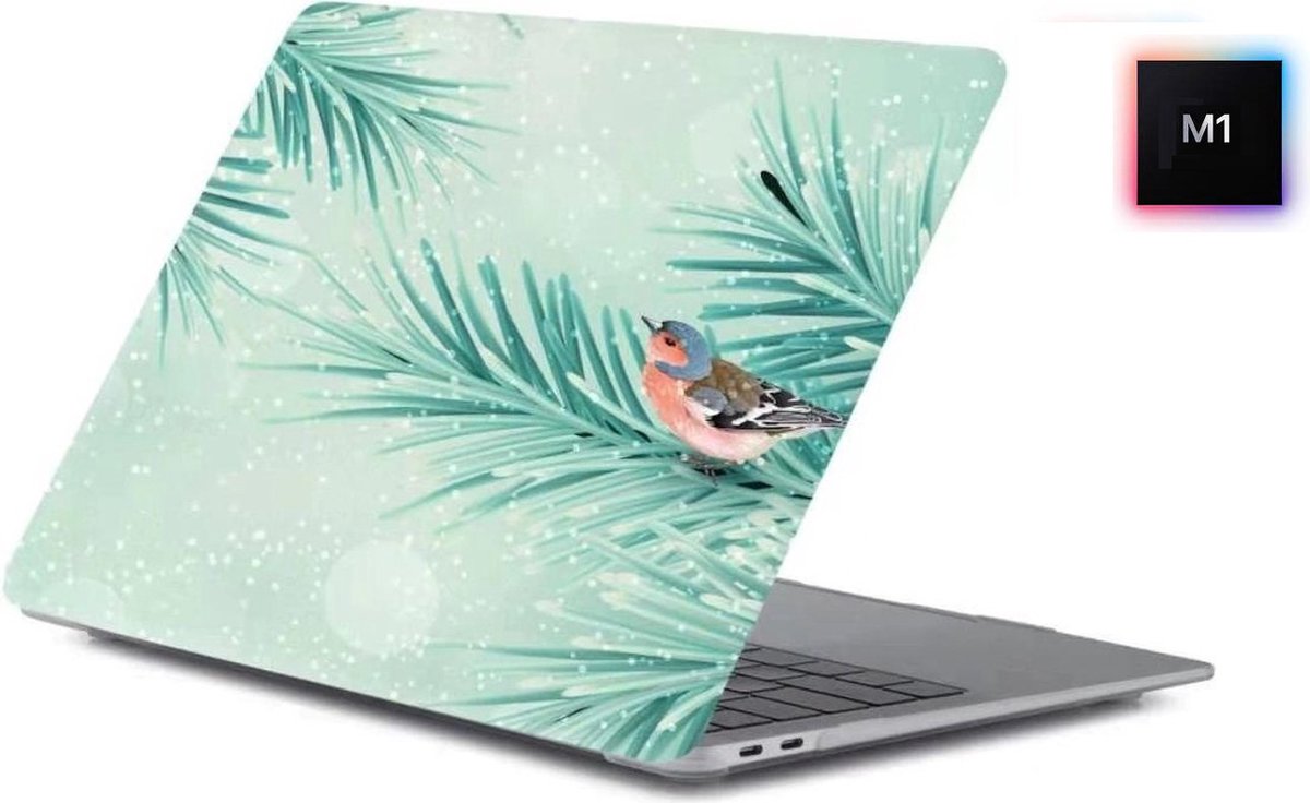 Laptophoes - Geschikt voor MacBook Air 13 inch Hoes - Case voor Air 2018-2021 (M1, A1932 t/m A2337) - Bladeren Groen