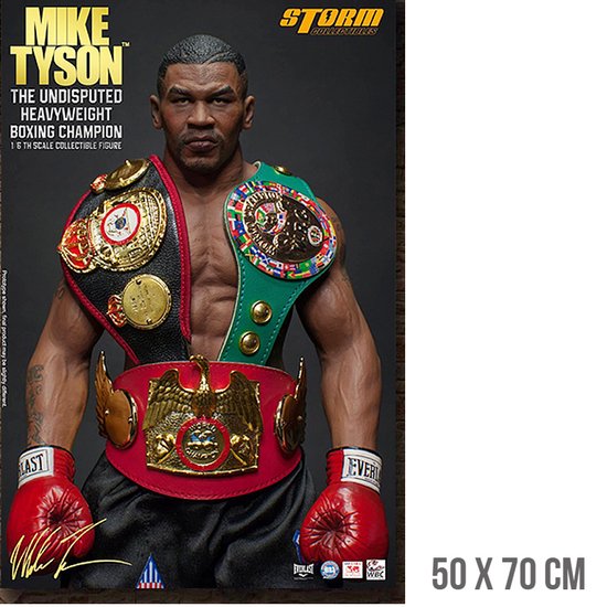 Allernieuwste Canvas Zwaargewicht Bokser Mike Tyson (Iron Mike) - Boksen Bokssport - Kleur - 50 x 70 cm
