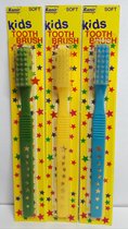 Tandenborstel - Kinderen - Diverse kleuren - Voordeel set van 3 stuks