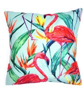 Kussenhoes Tropical Flamingo | Tropisch | Planten| Linnenlook | 45 x 45 cm