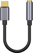 Hozard® Stevig USB C Male naar 3.5mm Aux Jack Plug Female - met DAC Chip - Space Gray