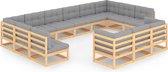 vidaXL 13-delige Loungeset met kussens massief grenenhout
