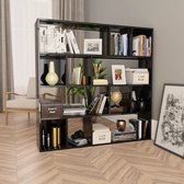 vidaXL Kamerscherm/boekenkast 110x24x110 cm spaanplaat hoogglans grijs