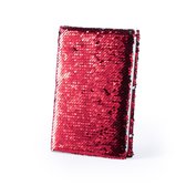 Notitieboek a5 - glitter boekje - hardcover - notitieboekje blanco - schrijfboekje - rode paillette