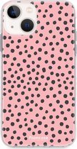 iPhone 13 hoesje TPU Soft Case - Back Cover - POLKA / Stipjes / Stippen / Roze