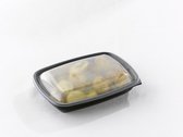 75 Stuks x Sabert Magnetron Maaltijdbakje 600 ml Zwart Met Deksel - Maaltijdbakken - maaltijdbakje - magnetron bakje - microwavable lunch box - meal box - zwarte maaltijdbakjes - b