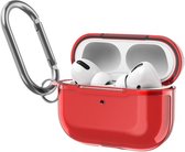 AirPods hoesjes van By Qubix - AirPods Pro hoesje - TPU - Split series - Rood (transparant)