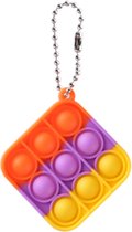 Pop it sleutelhanger - fidget toys - speelgoed - jongens - meisjes - vierkant regenboog