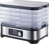 Biolomix® Voedseldroger - Dehydrator - Droogoven - 400W - Droogautomaat 35 tot 70 graden - Met stapelbare lades - RVS - Zilver/Zwart