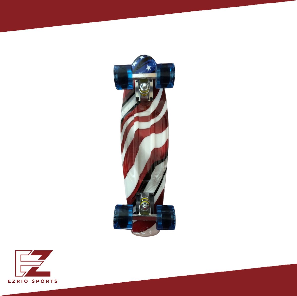 Penny Board voor Meisjes en Jongens – Skateboard – Pennyboard – Amerikaanse Vlag – USA – 22 inch – Rood – Wit – Blauw — afbeelding 2