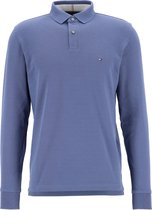 Tommy Hilfiger 1985 regular long sleeve polo - jeansblauw (Faded Indigo) -  Maat: XXL