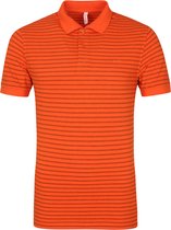 Sun68 - Polo Cold Dye Stripes Oranje - Modern-fit - Heren Poloshirt Maat XXL