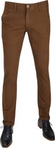 Suitable - Chino Oakville Dessin Bruin - Slim-fit - Chino Heren maat 98