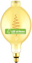 LEDatHOME - LED XXL Lamp Bulged Tubolar BT180 Golden Croissant Lijn met Spiraalvormige Gloeidraad 8.5W E27 Dimbaar 2000K