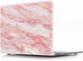 Laptophoes - Geschikt voor MacBook Pro 13 inch Hoes Case - A2251, A2289 (2020) - Marmer Roze