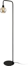 Staande lamp - Vloerlamp - Kunststof & metaal - Zwart - Fitting 1 x E27 - Lampenkap (Ø) 14 cm - Afmeting (H) 155 cm