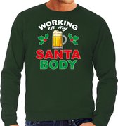 Santa body foute Kersttrui - groen - heren - Kerstsweaters / Kerst outfit S