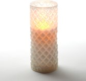 1x stuks luxe led kaarsen in glas D7,5 x H17,5 cm - met timer - Woondecoratie - Elektrische kaarsen