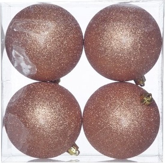 Set de Décorations de Noël mix mat/brillant/pailleté mix Boules de Noël en cuivre 6 - 8 - 10 cm paquet - 62x pièces