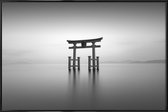 JUNIQE - Poster in kunststof lijst Torii Study III -30x45 /Grijs & Wit