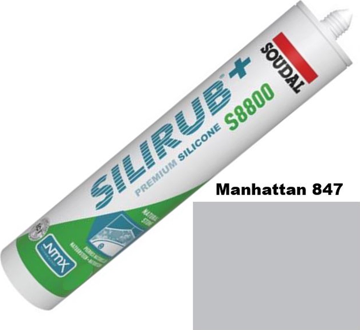 Soudal Silirub+ S8800 Natuursteen - Siliconekit - Speciaal voor Natuursteen en Sanitair - Kleur: Manhatten 310 ml
