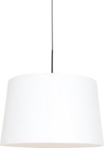 Steinhauer Sparkled Light hanglamp - witte effen kap - kap Ø45 cm - verstelbaar in hoogte - zwart