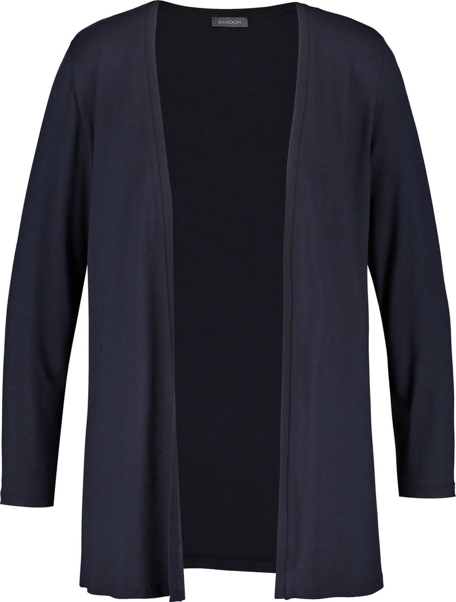 SAMOON Dames Open vest Navy-44