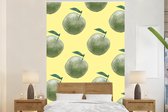 Behang - Fotobehang Appels - Groen - Geel - Breedte 145 cm x hoogte 220 cm