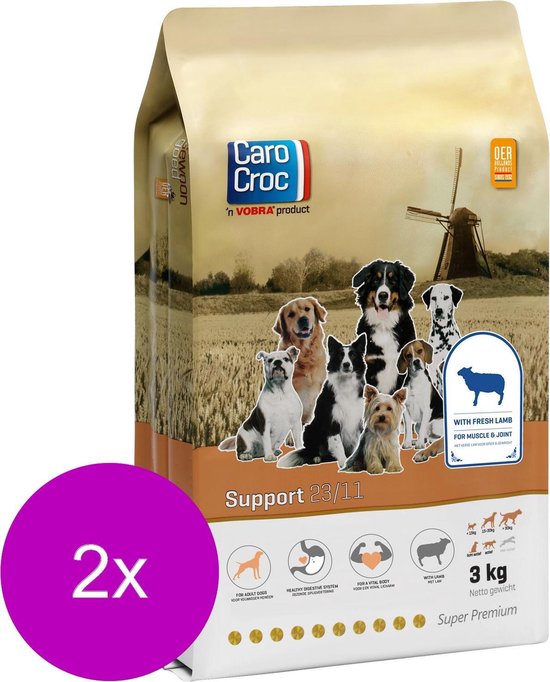 Carocroc Support Poultry & Grains & Lamb - Nourriture pour chiens - 2 x 3 kg