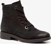 TwoDay leren dames veterboots - Zwart - Maat 41 - Echt leer