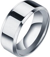 Nixnix - Stalen ring Zilver kleurig - Mannen en vrouwen - Cadeautip - 20mm - Size 11