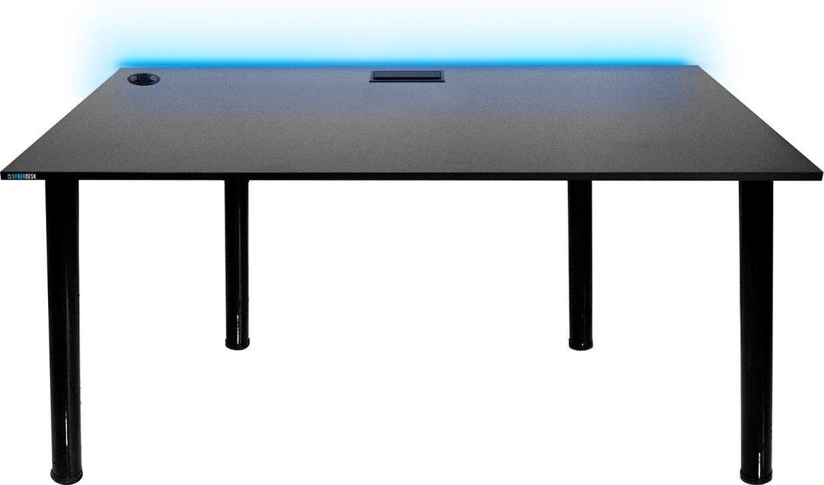 Milo Pro Gaming Desk - Game Bureau met LED verlichting - Gamebureau - Bureaus voor Volwassenen – USB aansluiting - Zwart – 132x65 cm