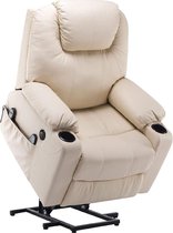 Bobby's Elektrische Massagestoel - Massagestoel - Kunstleer - Relax stoel - Chill stoel - Creme - Tv stoel - Sta Op Functie - Warmtefunctie - Lig en trilfunctie - 85 x 94 x 100 cm