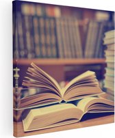 Artaza Peinture sur toile ouvrant des Boeken ensemble – 40 x 40 – Klein – Photo sur toile – Impression sur toile