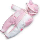 poppenkleding pyjama meisjes 38 cm PE roze/wit