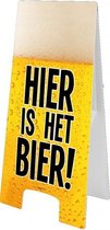 waarschuwingsbord hier is het bier 58 x 26 cm