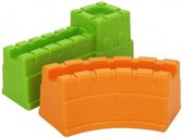 zandvormen Chinese Muur 24,5 cm oranje/groen twee stuks