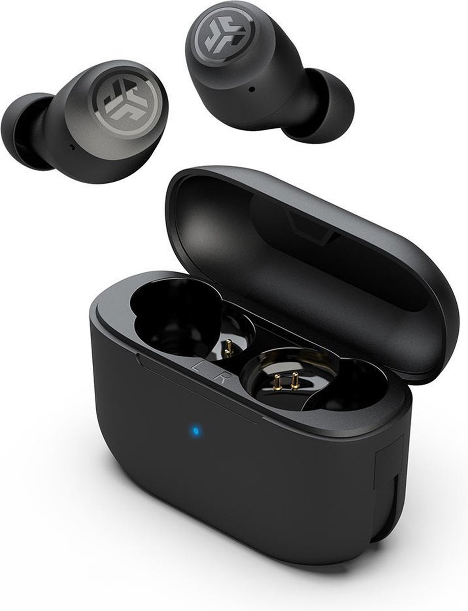 JLab Go Air POP Draadloze Oordopjes - oortjes draadloos - 32 uur Speeltijd - EQ Geluidsinstellingen - Bluetooth 5.1 - Oplaadcase met ingebouwde Oplaadkabel – Zwart - JLab