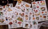 Stickerboekje Little Collector - Paddenstoelen - 20 sheets mushroom stickers