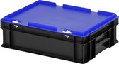 Combicolor dekselbak - 400x300xH133mm - zwart-blauw