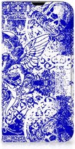 Smartphone Hoesje iPhone 13 Pro Book Style Case Angel Skull Blue