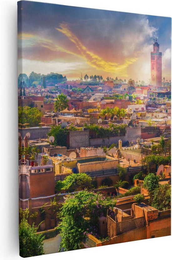 Artaza - Canvas Schilderij - Medina van Marrakesh in Marokko - 40x50 - Foto Op Canvas - Canvas Print