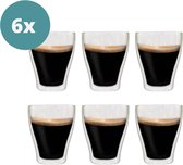 Dubbelwandige Glazen – 6 stuks- 280 ml - Latte Macchiato Koffieglazen - Dubbelwandige glas - Cappuccino Koffieglazen Koffiekopjes - Thermoglazen - Theeglazen - Koffieglas - Dubbelwandig Koffieglazen