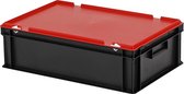 Combicolor dekselbak - 600x400xH185mm - zwart-rood