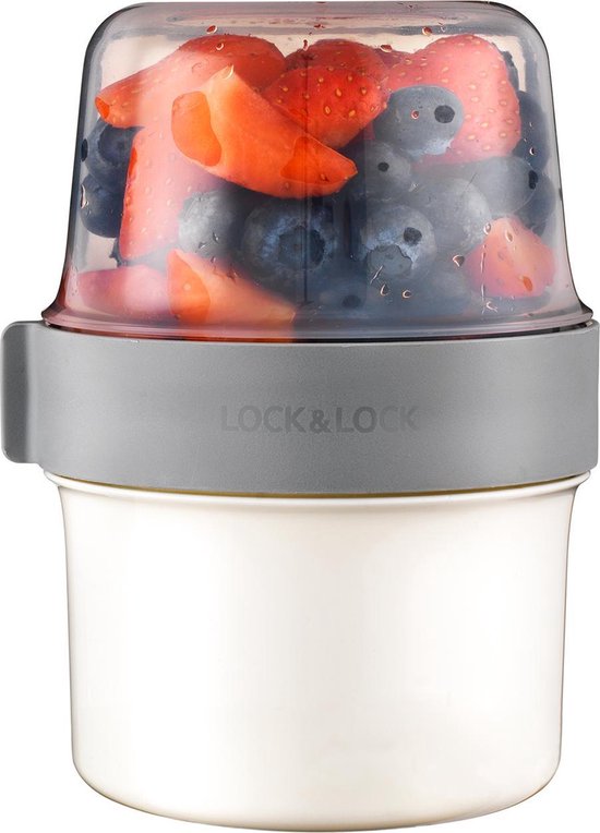 Lock&Lock Yoghurt cup to go - Muesli cup to go - Snack box - Snack box - Small - 360 ml + 310 ml - Wit