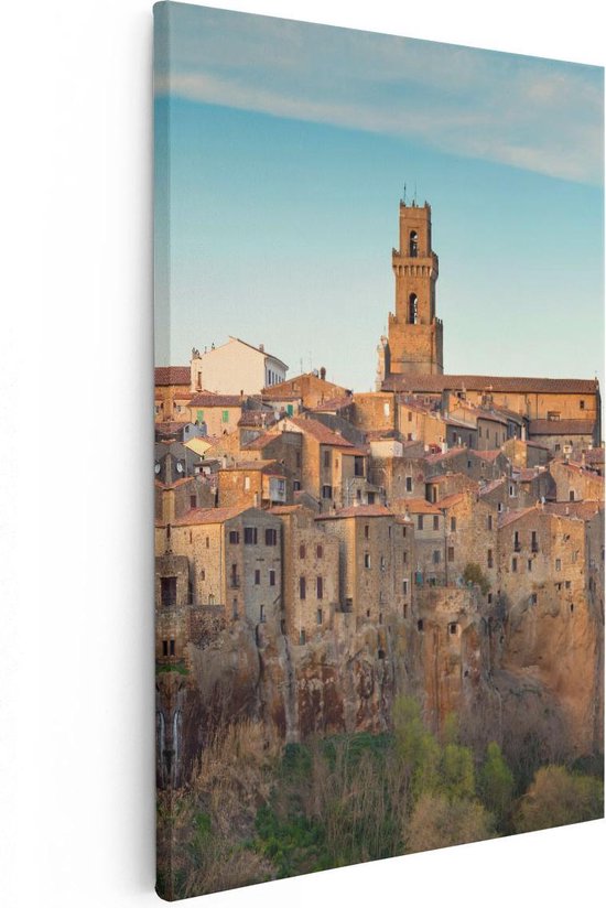 Artaza Canvas Schilderij Oude Stad in Toscane, Italië - 40x60 - Poster Foto op Canvas - Canvas Print