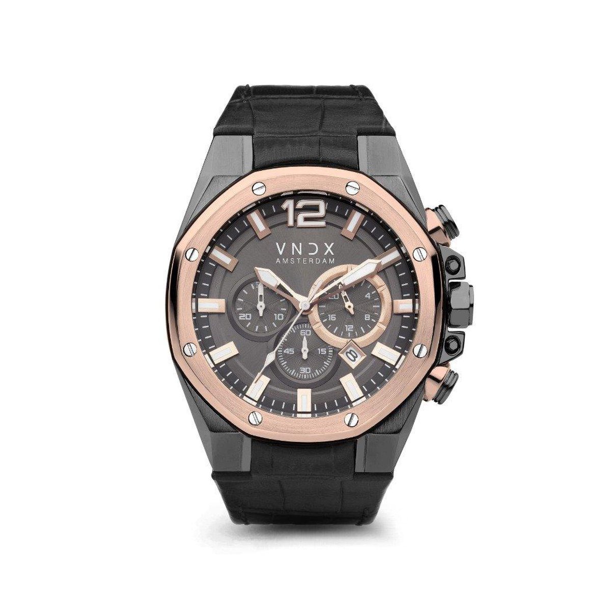 VNDX Amsterdam - Horloges voor mannen - Wise Man Rose Goud